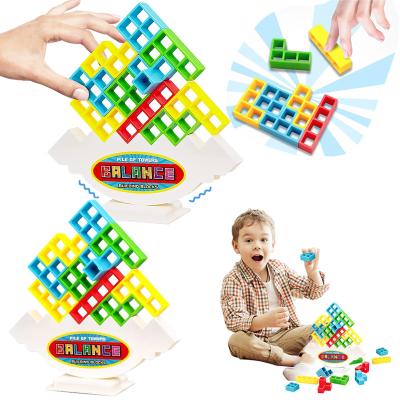 China Building Toy Factory Hot Selling Children's Educational Board Game Balance Spelling Insert Building Blocks for sale