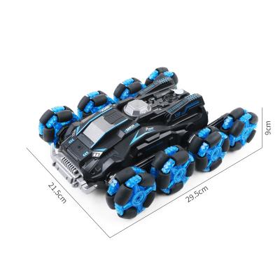 China Multi-function RC model wheels the eight stop car transformation stunt tire four drive power light and music spray remote control vehicle for sale