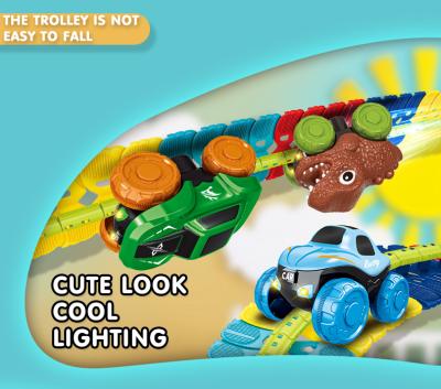 China Slot Toy Building Toys Racing Car With Light Flexible Track Race Car Creative Zero Gravity Track Sets For Children for sale