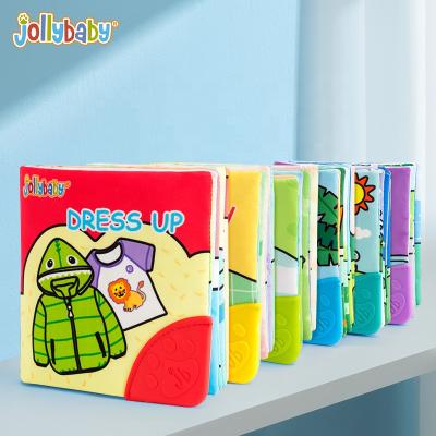 China Hand Grabbing Jollybaby Chew Teether Corner 6 Pack Washable Baby Cloth Book for sale