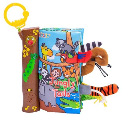 China Early Education Cloth Book Jollybaby English Learning Tangled Musical Cloth Baby Tail Book Sound Baby Toys for sale