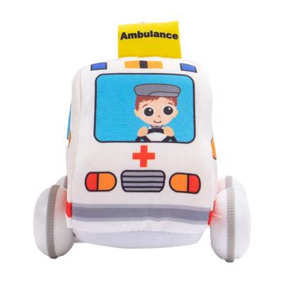 China Soft Toy Jollybaby School Bus Vehicle Soft Plush Toy Pull Back Car for sale