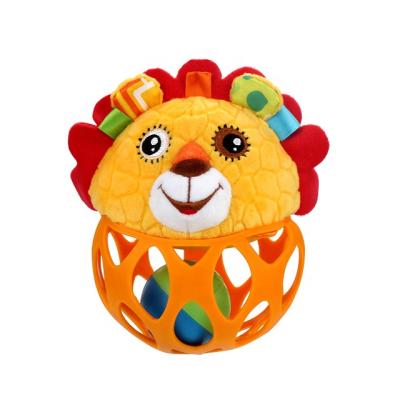 China Soft Toy Jollybaby Eco Friendly Crochet Plush Bell Baby Rattle Toy For Baby for sale