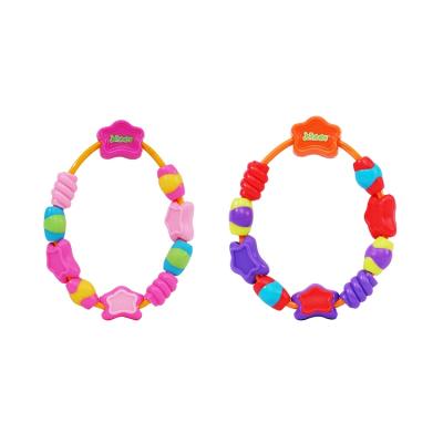 China Jollybaby Washable Colorful Rattles Ring Plastic Beads Toys Baby Toys Silicone Beads Teether for sale