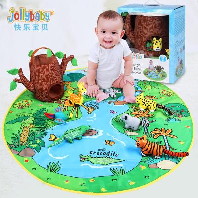 China Mat Jollybaby Jungle Farm Animals 3D Dolls Early Education Baby Play Crawling Mat For Fun for sale