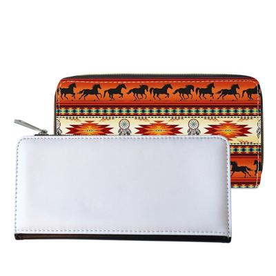 China Sublimation Blanks Sublimation Blank PU Women Cheap Short Leather Clutch Purse Wallets For Promotion for sale