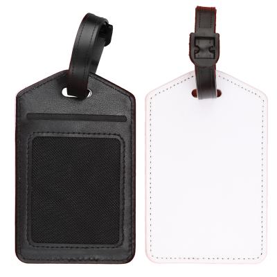 China Sublimation blanks high quality plaid pu leather custom blank luggage tag for sale for sale