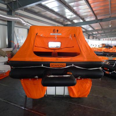 China High Quality Neoprene SOLAS Approved Marine Rescue Raft with 6 Person Inflatable Life Raft for Sale for sale