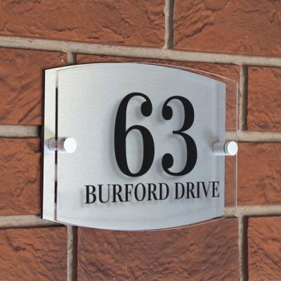 China New Design Modern House Numbers Address Sign Customized Decorative Door Plate For Street for sale