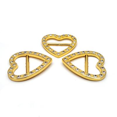 China Stone Buckle Metal Shoe Buckle TI-0194 High Quality Decorative Heart Shape Zinc Alloy Wholesale Pin Belt Buckle for sale