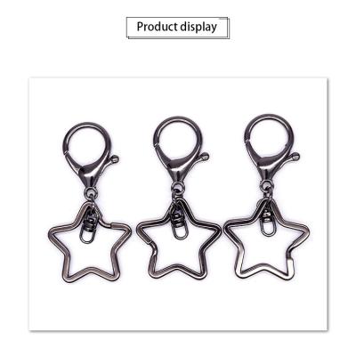 China Keys Glitter Star Shape Key Chain Accessories For Purses Or Handbags Ring Custom Logo Size Key Color for sale