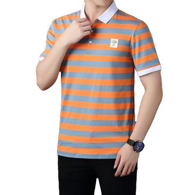 China G-SDQL Custom Men's Summer Fashion Casual Polo Shirt Striped Print Short Sleeve Smart Embroidered Polo Fashion Clothing for sale