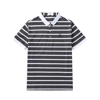 China Custom Sleeve Polo Shirts Logo Embroidery High Quality Anti-Wrinkle G-SDQL Summer T-shirt Popular Stripe Shorts For Men 100 Cotton for sale