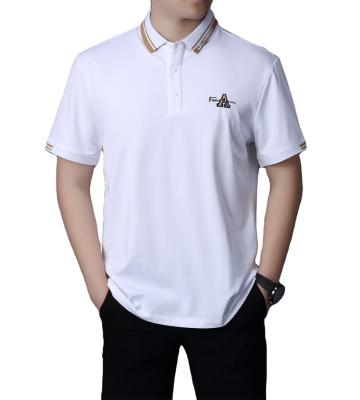 China Anti-Wrinkle Wholesale Cotton Lapel Short Sleeve Men's 100% Solid Color Embroidered Polo Shirt Golf T-Shirt for sale