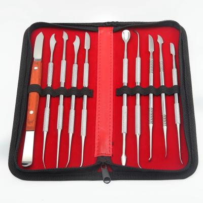 China Hygienic Non-Slip Wax Cutting Kit Stainless Steel Hygienic Healthy Tools 10 Pcs Non-Slip Dental Lab Dental And Oral Art Set Kits for sale