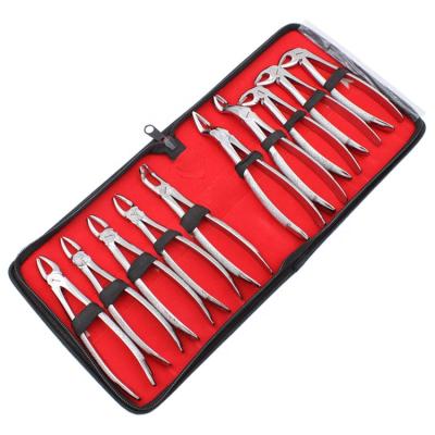 China Oral Teeth Dental Treatment Instruments Set Ten Pieces Stainless Steel Dental Adult Tooth Extraction Pliers for sale