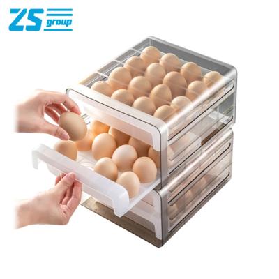 China Japanese-style transparent double-layer freshness preservation kitchen egg fresh-preservation box for sale