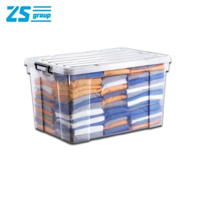 China Folding clothes, shoes and hats, large transparent storage boxes with lids at home, tidy storage boxes for sale