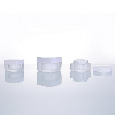 China Cosmetic Acrylic Cream Jars Frosted 15g 30g 50g Double Wall Cosmetic Plastic Lotion Bottle for sale