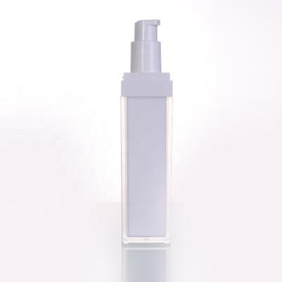 China Cosmetic 15ml 30ml 50ml 100ml frosted square shape white color empty acrylic lotion bottle for facecare for sale