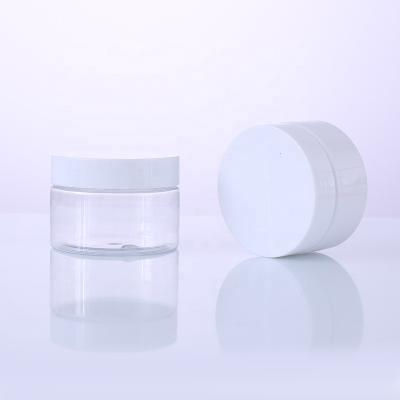 China Wholesale Customized 6oz Cosmetic PET Amber Cream Jar Plastic Cosmetic Packaging for sale