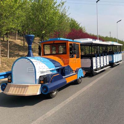 China FRP+steel China factory trackless train fairground theme amusement park train price for sale