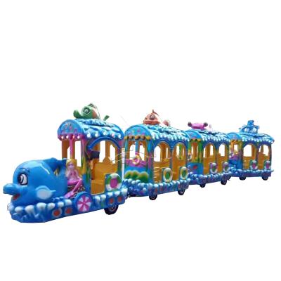 China Cheap Price Theme Park Kids Rides Carnival Game Amusement Ocean Theme Trackless Train For Sale for sale