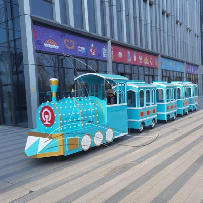 China Trackless Theme Park Train Maker Fairground Funfair Theme Park Amusement Train for sale