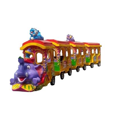 China Theme park kids and adult outdoor electric elephant guided trackless train for sale for sale