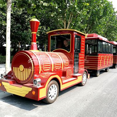 China FRP+steel Outdoor Commercial Mall Park Amusements Rides Electric Trackless Train for sale