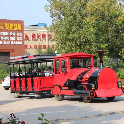 China FRP+steel Kids And Adult Entertainment Equipment Amusement Park Sightseeing Battery Operated Tourist Trackless Train for sale