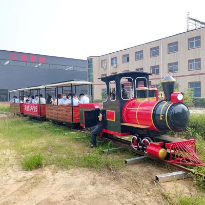 China Outdoor steel and wood battery tourism amusement park tourist attraction tourist train for sale for sale