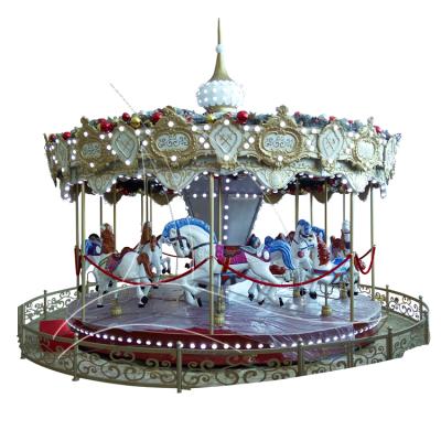 China FRP& Steel Theme Park Rides Merry Go Outdoor Round for sale