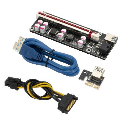 China 0.6M VER009S 6PIN PLUS PCI-E 1X To 16X Riser Card PCIe Supplement SATA 15 Pin Cable To 6 Pin Power USB 3.0 For Video Graphics Card VER009S 6PIN PLUS for sale