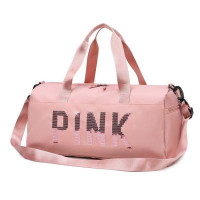 China 2021 New Sequins Durable Gym Bag Women Cheap Black Shoe Compartment Waterproof Sports Bags For Fitness Training Yoga for sale