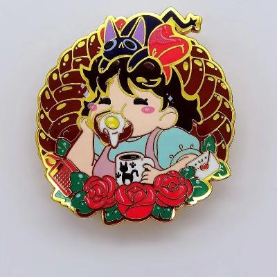 China China Customized Fashion Badge Metal Pin Glitter Enamel Badge Customization for sale