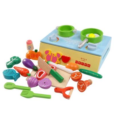 China Kids Wooden Toys Kitchen Set Wooden Fruit Vegetable Cutting Toys For Pretend Play for sale