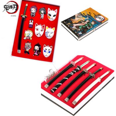 China High Quality Cosplay Collection Box Souvenir Gift Metal Sword Kimetsu Brooch No Yaiba Demon Slayer Weapon Anime Set for sale