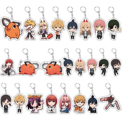 China High Quality 24 Styles Cartoon Character Bag Chainsaw Anime Hot Man Pendant Cute Chainsaw Acrylic Key Chain for sale