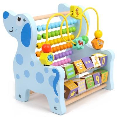 China 2023 Hot New Design Sele Wooden Kid Toys Mini Wire Maze Computing Rack Educational Toys For Children Note Color Computer Rack Mp-10 for sale