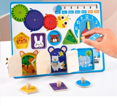 China Montessori Busy Felt Funny Diy Toy Earlier Educational Child Wooden Handmade Toy Busy Board Mp-11 for sale