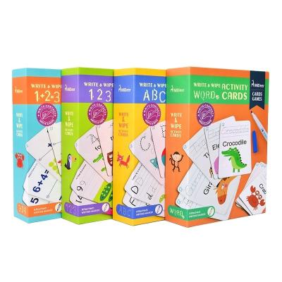 China Montessori Paper Kids Write and Wiper Card-ABC Letters and Numbers Early Education Writing Educational Toys for sale