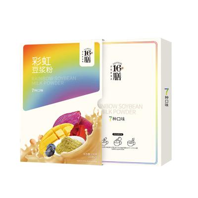 China Low-CARB Rainbow Soy Milk Powder Boxed Seven Flavor Instant Cereal Breakfast Meal Replacement for sale