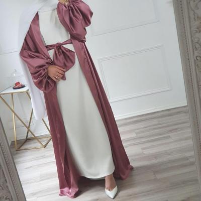 China Dubai Women Abaya Casual Modern High Quality Arab Muslim Satin Dress Turkish Islamic Clothing for sale