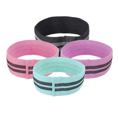 China Cotton Webbing+Rubber Thread LangChi Outdoor Gym Exercise Resistance Bands Yoga Pilates Stretch Band Yoga Band for sale