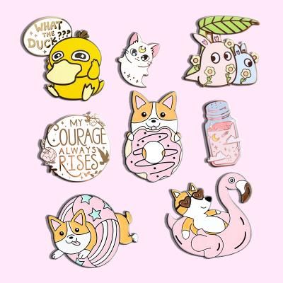 China Europe No Min Factory Manufacturer Custom Soft Enamel Glitter Anime Cartoon Lapel Pins Metal Badge Hard Enamel Pin for sale