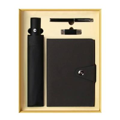 China 2021 Education Beauty Wedding Gift Sets For Guest Umbrella, Pen, Notebook, USB Flash Drive for sale