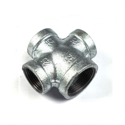 China Eco-friendly Wholesale High Quality Cross Fig Pipe Fittings Galvanized Malleable Cross Fig for sale