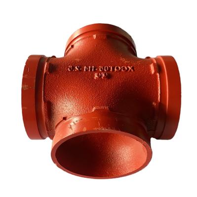 China Eco-friendly Equal End Groove Fitting Pipe 4 Way Cross Grooved Equal Cross Grooved Fittings Fittings for sale