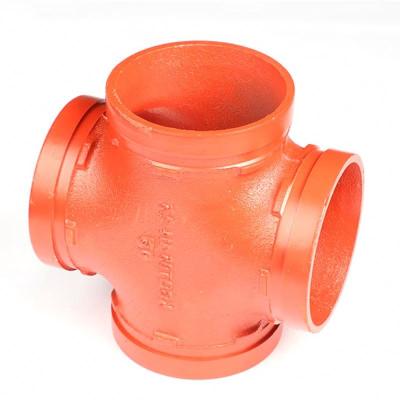 China Eco-friendly Malleable Iron Fire Flange Adapter Universal Pipe Fittings Tee Coupling Malleable Iron Pipe Fitting Splined Tee for sale